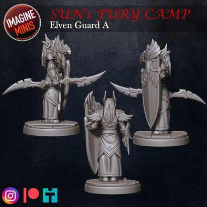 Elf Guard - Pose A - 32mm Scale - Unpainted Miniature for DnD, Pathfinder, Tabletop RPGs, Dioramas - Imagine Minis