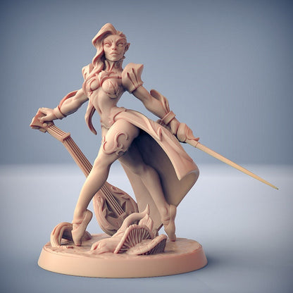 Kilia, Elven Pinup - Sylvan Knights - 32mm Scale - Unpainted Miniature for DnD, Pathfinder, Tabletop RPGs - Artisan Guild