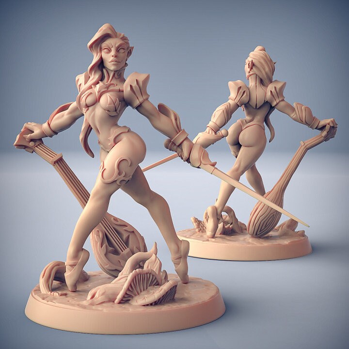 Kilia, Elven Pinup - Sylvan Knights - 32mm Scale - Unpainted Miniature for DnD, Pathfinder, Tabletop RPGs - Artisan Guild