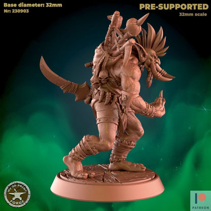 Troll Chieftain - Attacking - Unpainted Miniature