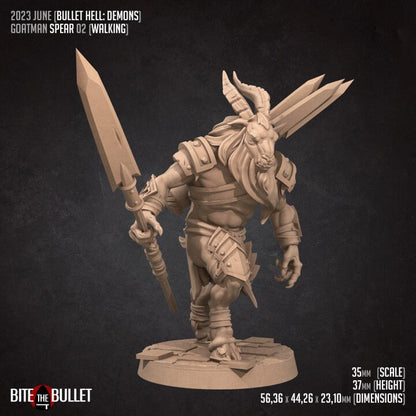 Goatmen Spearmen - 32mm, 35mm Scale - Unpainted Miniature