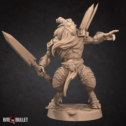 Goatmen Spearmen - 32mm, 35mm Scale - Unpainted Miniature