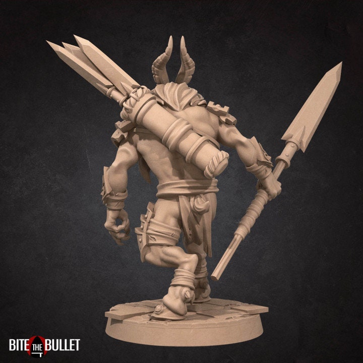 Goatmen Spearmen - 32mm, 35mm Scale - Unpainted Miniature