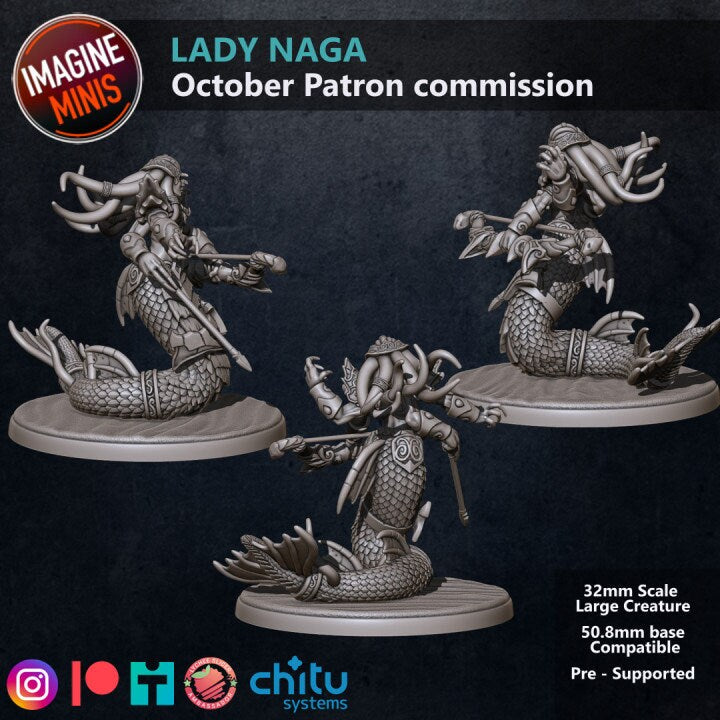 Female Naga - Unpainted Miniature