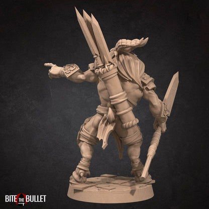 Goatmen Spearmen - 32mm, 35mm Scale - Unpainted Miniature