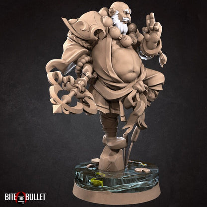 Human Monk - 32mm, 35mm Scale - Unpainted Miniature for DnD, Pathfinder, Tabletop RPGs - Bite the Bullet