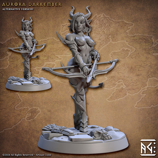 Aurora Darkember - Mezzalfiend Archer - Pinup - Raid at the Temple Ifrit Set - Unpainted Miniature