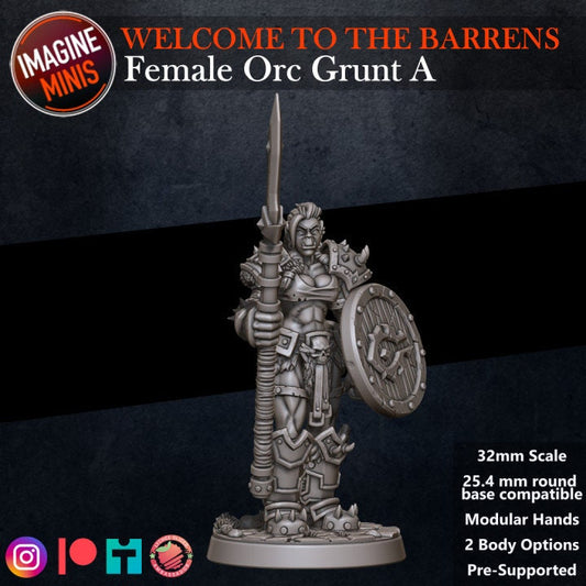 Female Orc Grunt A - Barrens Set - Unpainted Miniature