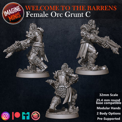 Female Orc Grunt C - Barrens Set - Unpainted Miniature