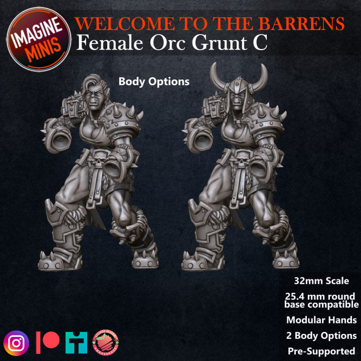 Female Orc Grunt C - Barrens Set - Unpainted Miniature