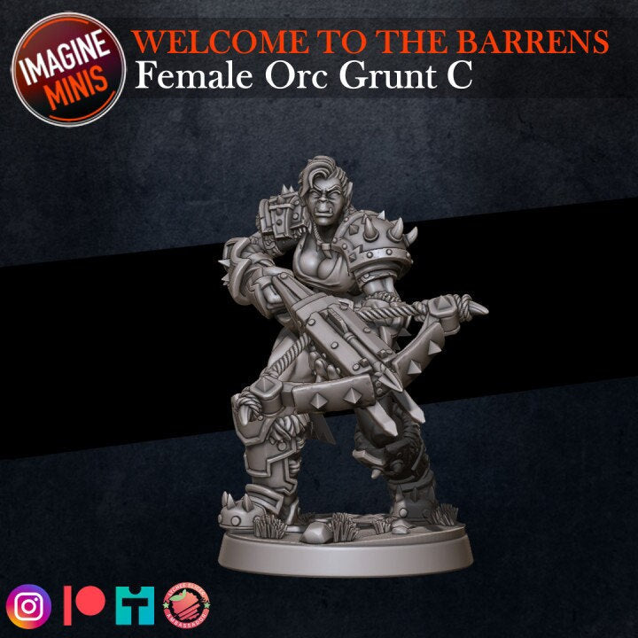 Female Orc Grunt C - Barrens Set - Unpainted Miniature