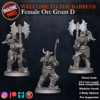 Female Orc Grunt D - Barrens Set - Unpainted Miniature