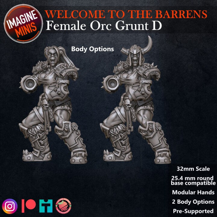 Female Orc Grunt D - Barrens Set - Unpainted Miniature