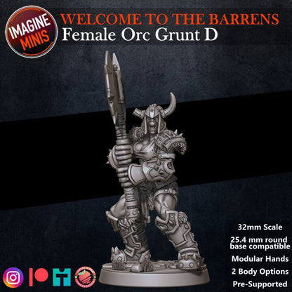 Female Orc Grunt D - Barrens Set - Unpainted Miniature