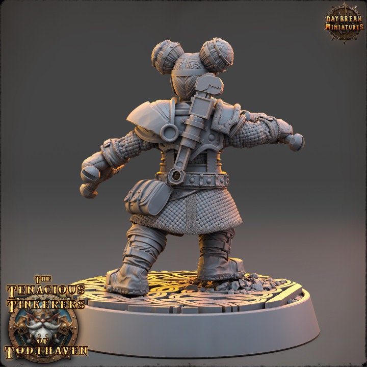 Elsa Brassblade, The Clockwork Sentinel - The Tenacious Tinkerers of Todthaven - Unpainted Miniature