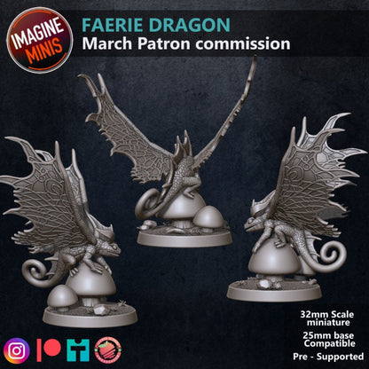 Faerie Dragon, Small Fey Dragon - Unpainted Miniature