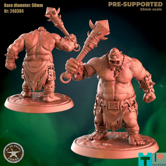 Ogre Brute - Attacking - Unpainted Miniature