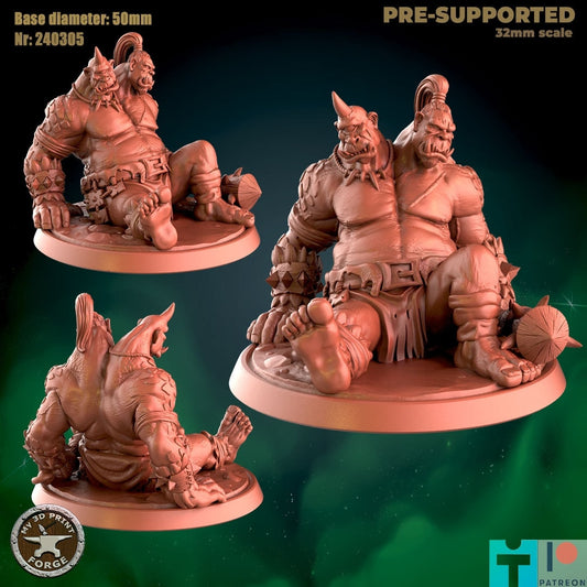 Two-Headed Ogre - Sleeping - Unpainted Miniature