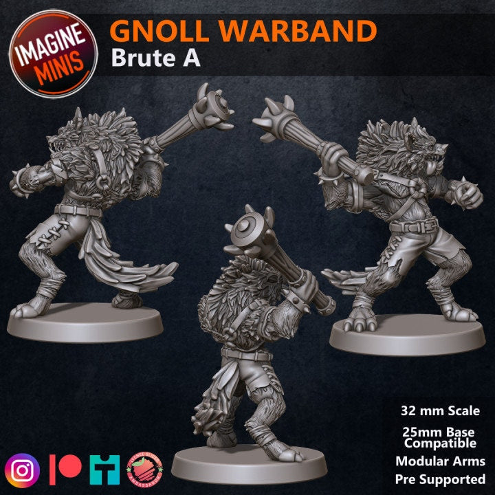 Gnoll Warband - Unpainted Miniature