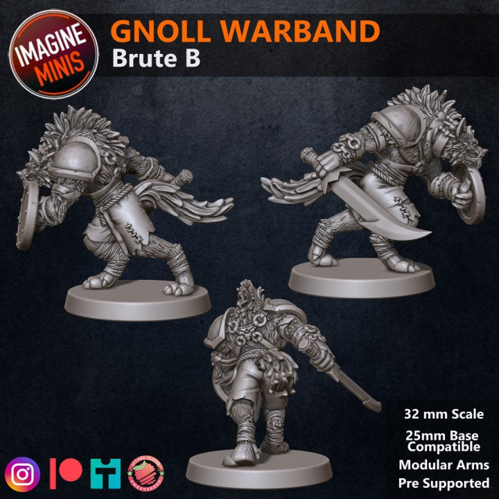 Gnoll Warband - Unpainted Miniature