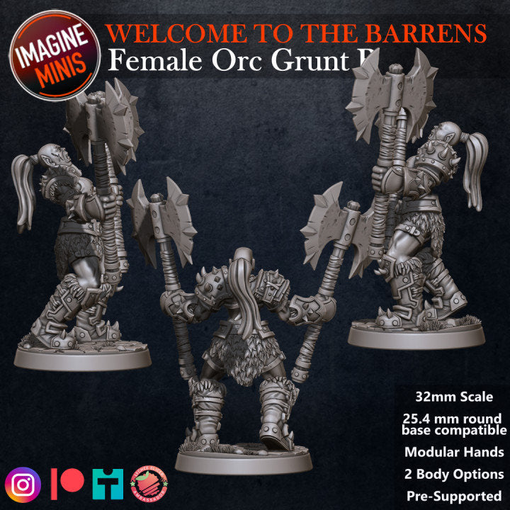 Female Orc Grunt B - Barrens Set - Unpainted Miniature