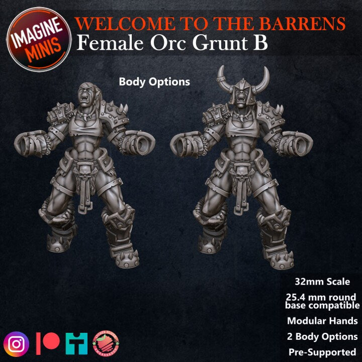 Female Orc Grunt B - Barrens Set - Unpainted Miniature