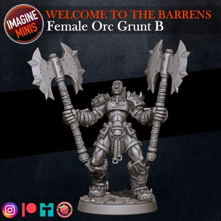 Female Orc Grunt B - Barrens Set - Unpainted Miniature