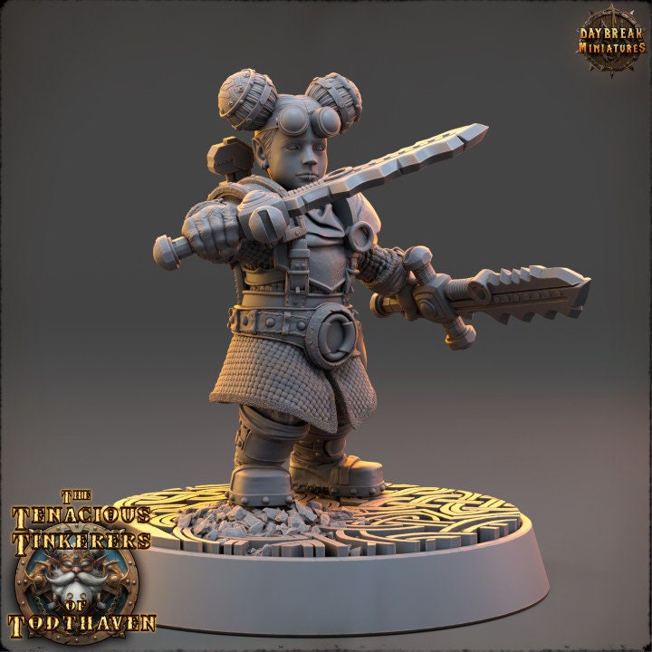 Elsa Brassblade, The Clockwork Sentinel - The Tenacious Tinkerers of Todthaven - Unpainted Miniature