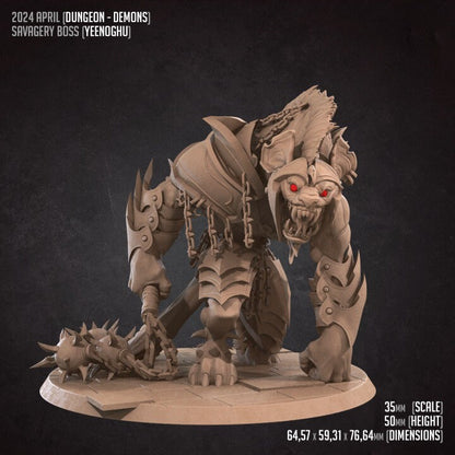 Gnoll Boss - Savagery Boss - Unpainted Miniature