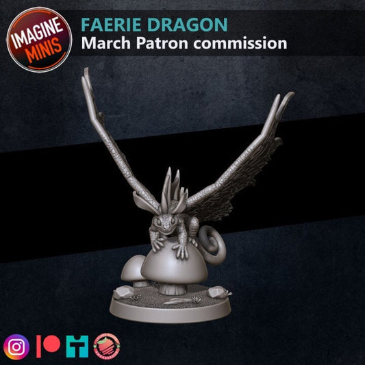 Faerie Dragon, Small Fey Dragon - Unpainted Miniature