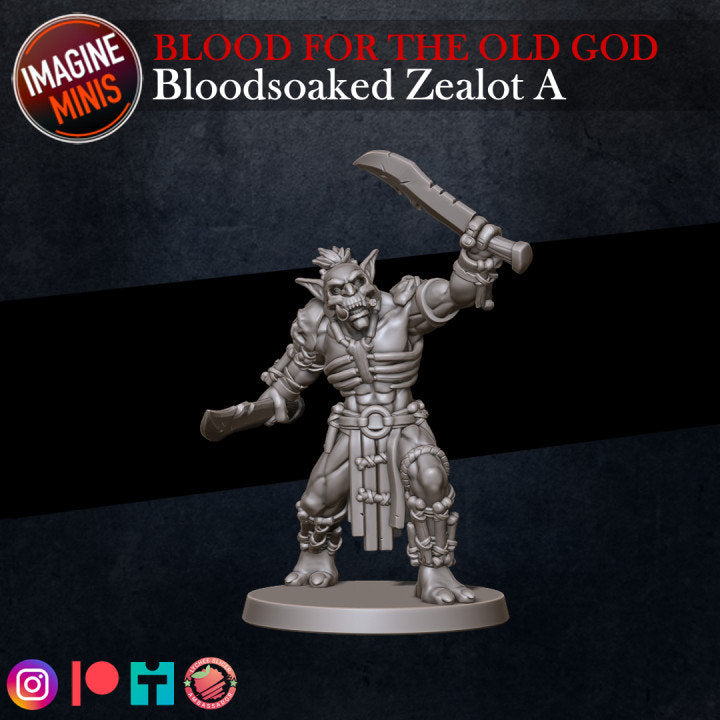 Bloodsoaked Zealot A - Blood for the Old God Set - Unpainted Miniature