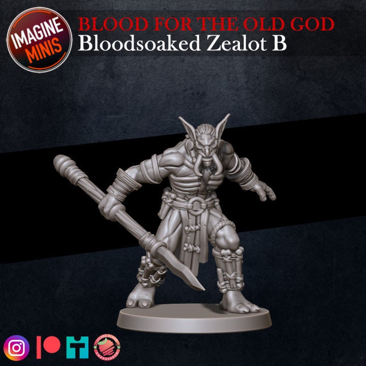 Bloodsoaked Zealot B - Blood for the Old God Set - Unpainted Miniature