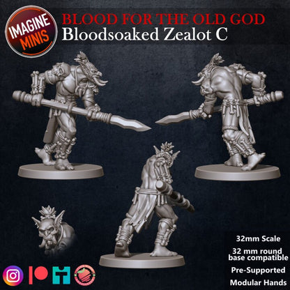 Bloodsoaked Zealot C - Blood for the Old God Set - Unpainted Miniature