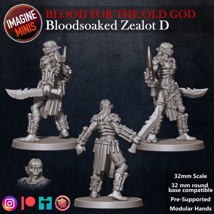 Bloodsoaked Zealot D - Blood for the Old God Set - Unpainted Miniature