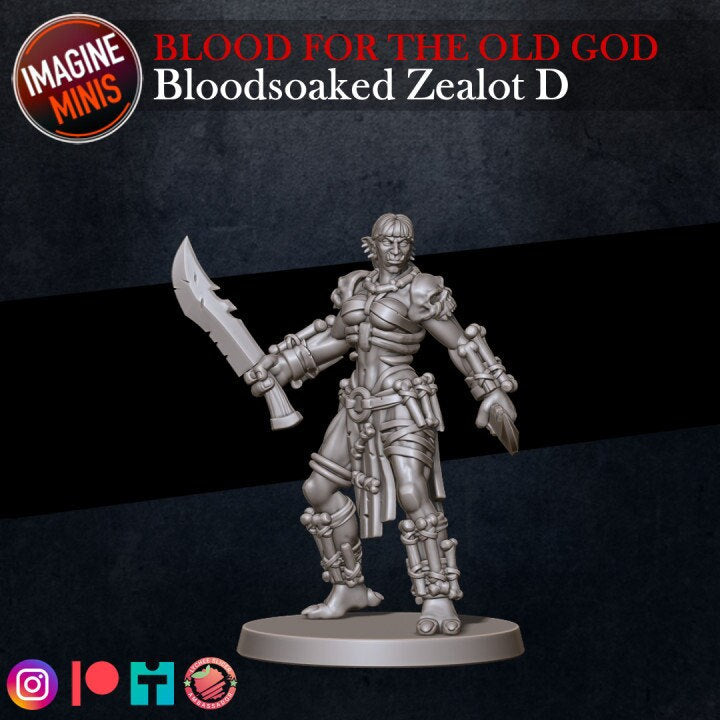 Bloodsoaked Zealot D - Blood for the Old God Set - Unpainted Miniature