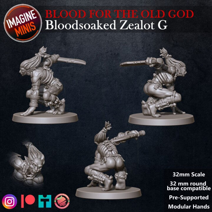 Bloodsoaked Zealot G - Blood for the Old God Set - Unpainted Miniature
