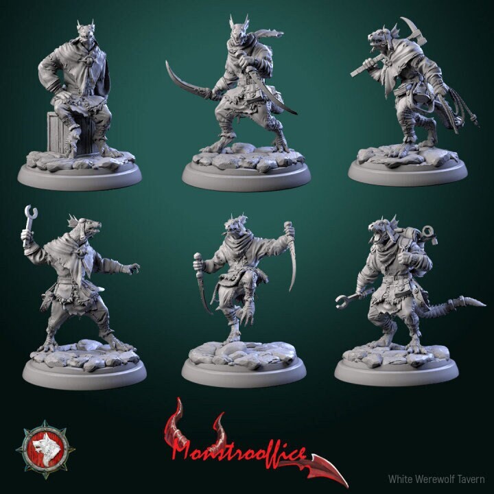 Kobold Managers - 6 Poses - Monstroffice Set - Unpainted Miniatures