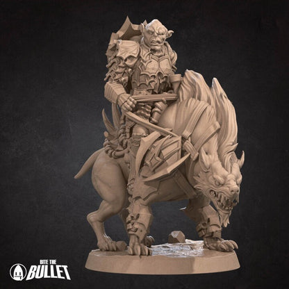 Orc Lieutenant - Orc Warg Rider - Unpainted Miniature