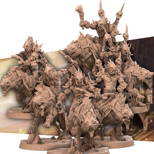 Orc Warg Riders - Unpainted Miniature