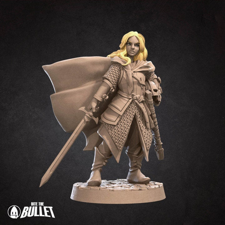 Elena, the Shieldmaiden - Pinup - Unpainted Miniature