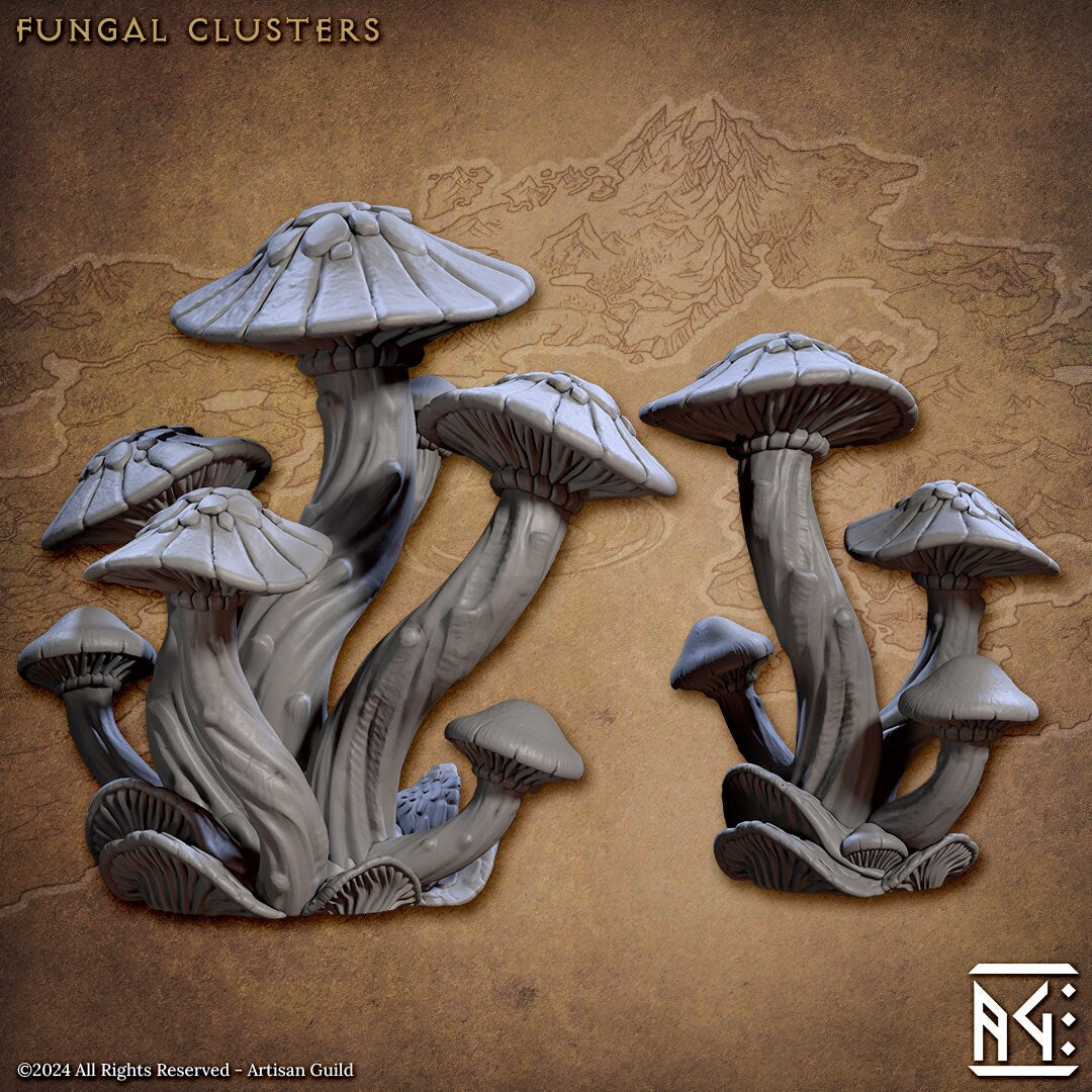 Mushroom Clusters - Unpainted Miniature