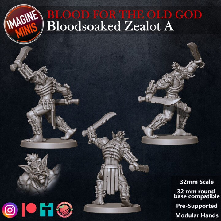 Bloodsoaked Zealot A - Blood for the Old God Set - Unpainted Miniature