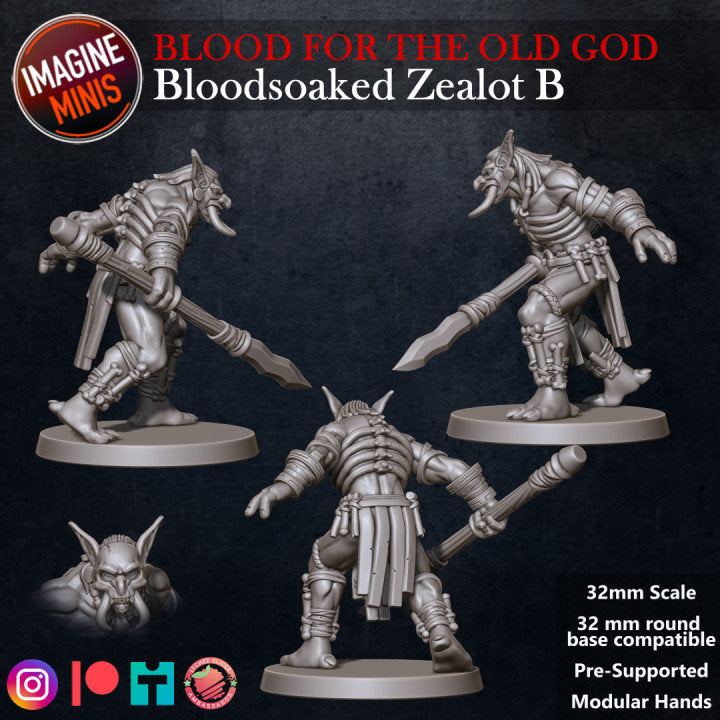 Bloodsoaked Zealot B - Blood for the Old God Set - Unpainted Miniature