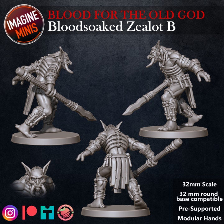 Bloodsoaked Zealot B - Blood for the Old God Set - Unpainted Miniature