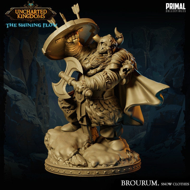 Brourum Axedelver - Snow Clothes - Uncharted Kingdoms - Unpainted Miniature