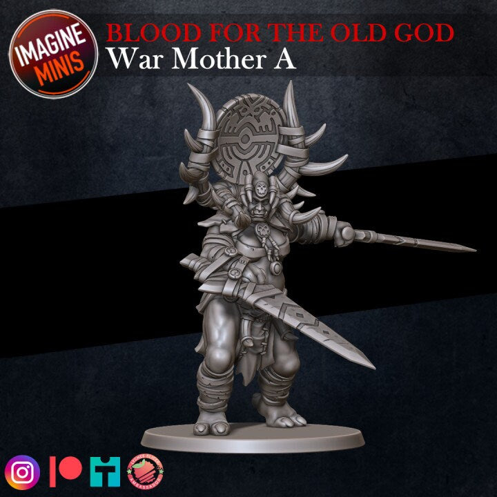 War Mother Pose A - Blood for the Old God Set - Unpainted Miniature