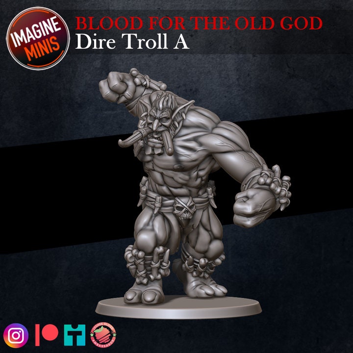 Dire Troll - Pose A - Blood for the Old God Set - Unpainted Miniature