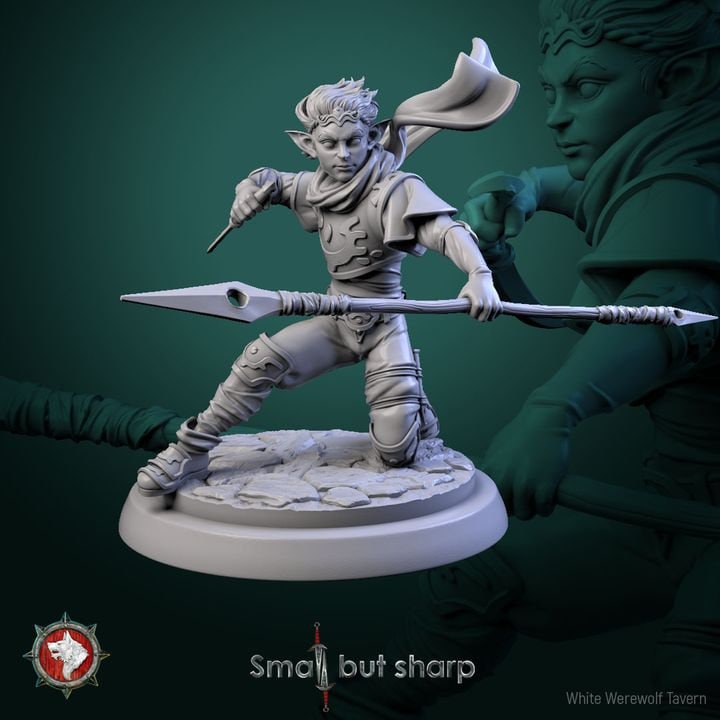 Halfling Warriors - 6 Poses - Unpainted Miniature