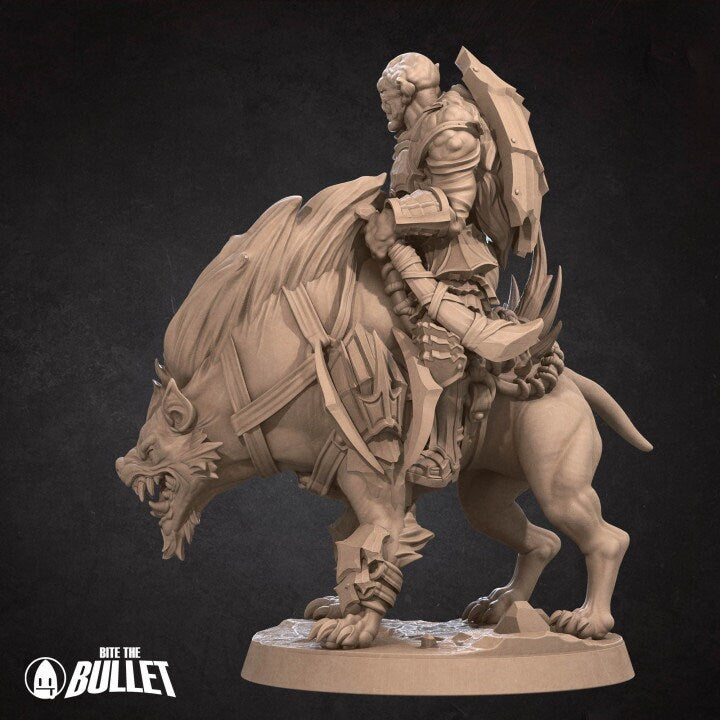 Orc Lieutenant - Orc Warg Rider - Unpainted Miniature