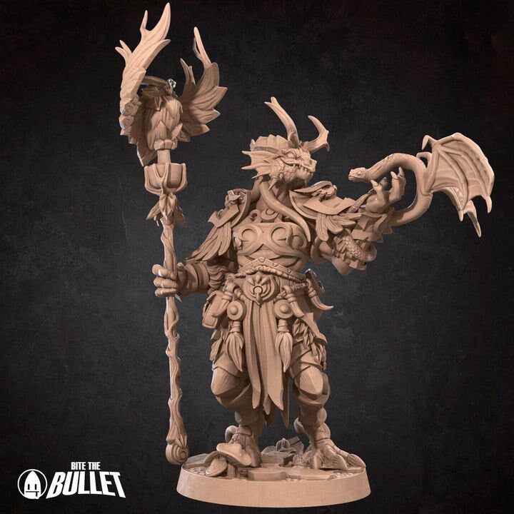 Dragonborn Druid - Unpainted Miniature